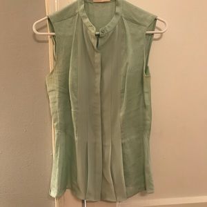 Tory Burch 100% silk and linen sleeveless blouse